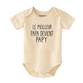The Best Dad Becomes Grandpa Baby Bodysuit Pregnancy Announcement  Vêtements bébé